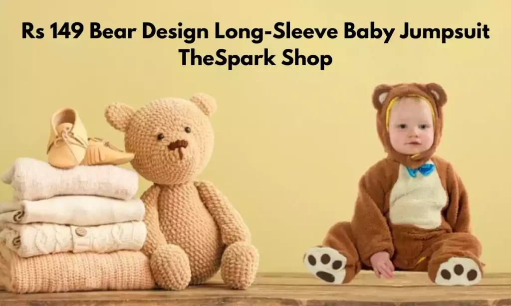 Rs 149 Bear Design Long-Sleeve Baby Jumpsuit TheSpark Shop-newsnests